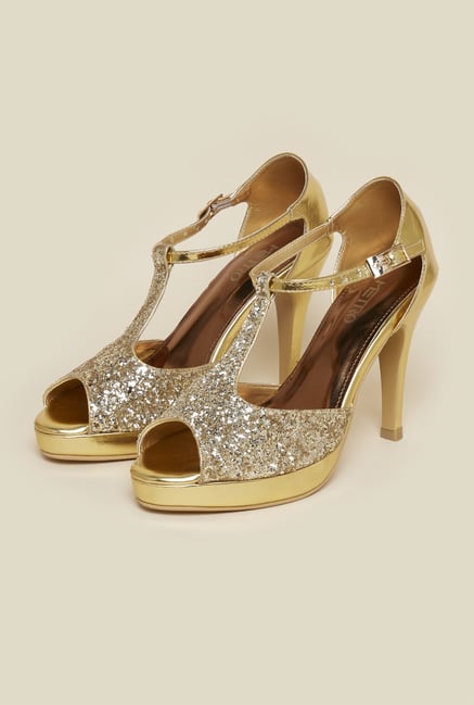 Metro Gold Ankle Strap Stilettos Metro Gold Ankle Strap Stilettos