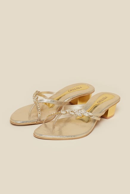 Metro Gold Block Beaded Sandal Metro Gold Block Beaded Sandal