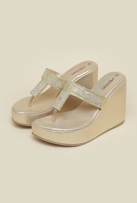 Metro Gold Diamante Wedges Metro Gold Diamante Wedges