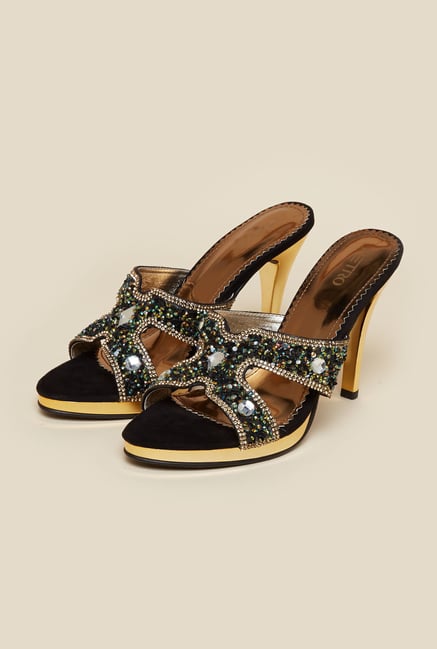 Metro Black Mule Stiletto Sandal Metro Black Mule Stiletto Sandal