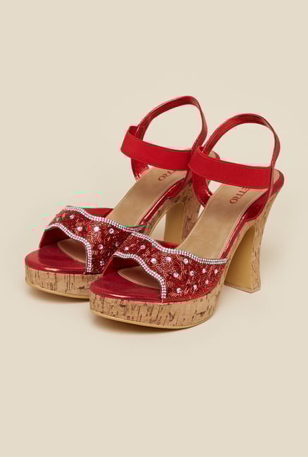 Metro Red Ankle Strap Platform Sandal Metro Red Ankle Strap Platform Sandal