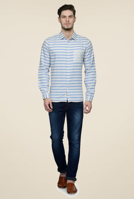 United Colors of Benetton Blue Striped Shirt United Colors of Benetton Blue Striped Shirt