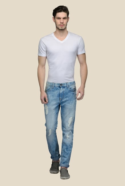 United Colors of Benetton Light Blue Acid Wash Jeans United Colors of Benetton Light Blue Acid Wash Jeans
