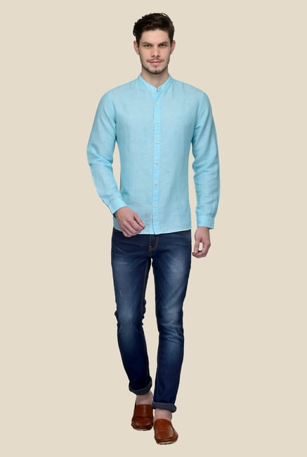 United Colors of Benetton Blue Linen Shirt United Colors of Benetton Blue Linen Shirt