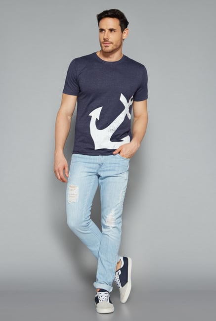 Nuon by Westside Light Blue Slim Fit Hendrix Jeans Nuon by Westside Light Blue Slim Fit Hendrix Jeans