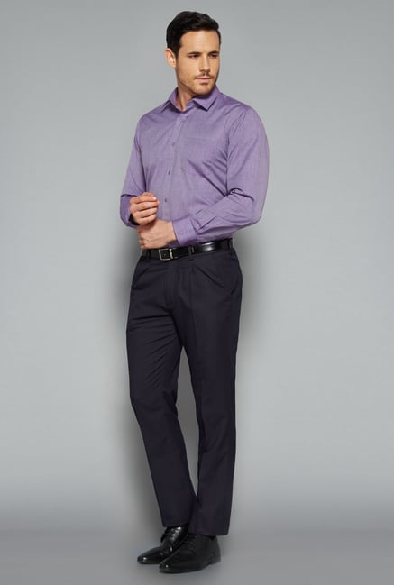 Weststreet by Westside Purple Solid Shirt Weststreet by Westside Purple Solid Shirt