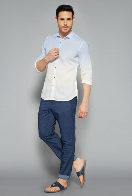 ETA by Westside Blue & White Slim Fit Shirt ETA by Westside Blue & White Slim Fit Shirt