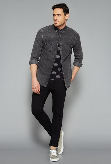 Nuon by Westside Grey Solid Shirt Nuon by Westside Grey Solid Shirt