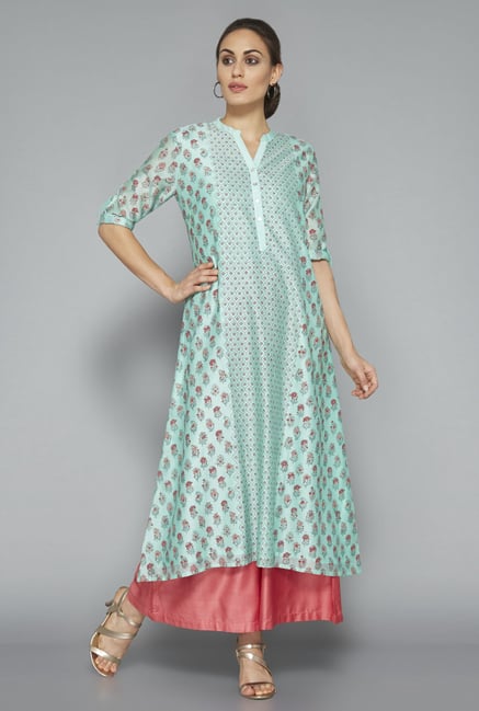 Zuba by Westside Green Floral Print Kurta Zuba by Westside Green Floral Print Kurta