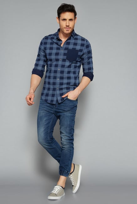 Nuon by Westside Blue Checks Shirt Nuon by Westside Blue Checks Shirt