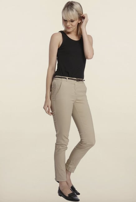 Vero Moda Beige Solid Pants Vero Moda Beige Solid Pants