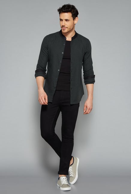 Nuon by Westside Green Checks Shirt Nuon by Westside Green Checks Shirt