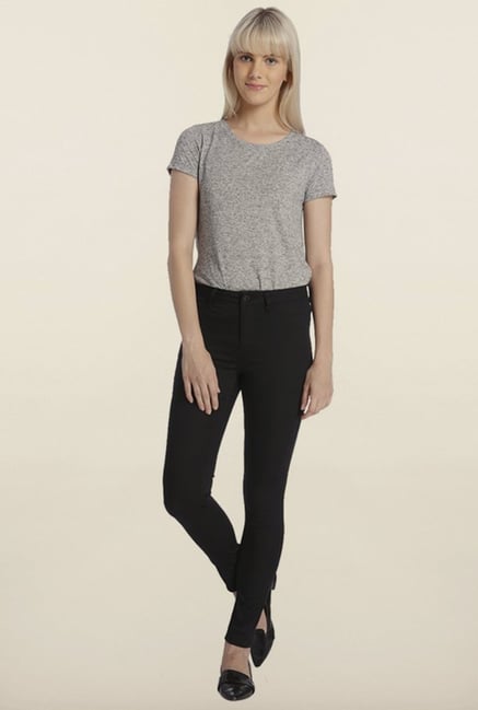 Vero Moda Black Solid Cotton Pants Vero Moda Black Solid Cotton Pants