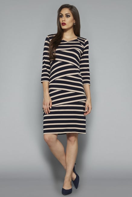 Wardrobe by Westside Navy & Beige Striped Dress Wardrobe by Westside Navy & Beige Striped Dress