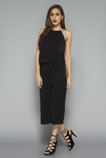 Wardrobe by Westside Black Solid Jumpsuit Wardrobe by Westside Black Solid Jumpsuit