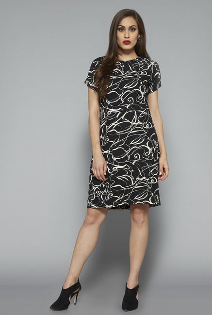 Wardrobe by Westside Black Printed Dress Wardrobe by Westside Black Printed Dress