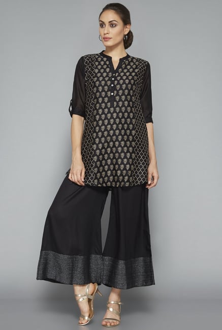 Zuba by Westside Black Solid Palazzo Zuba by Westside Black Solid Palazzo