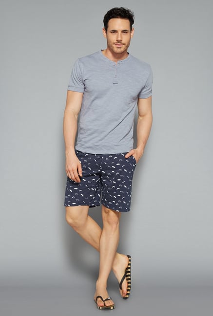 Bodybasics by Westside Navy Printed Shorts Bodybasics by Westside Navy Printed Shorts