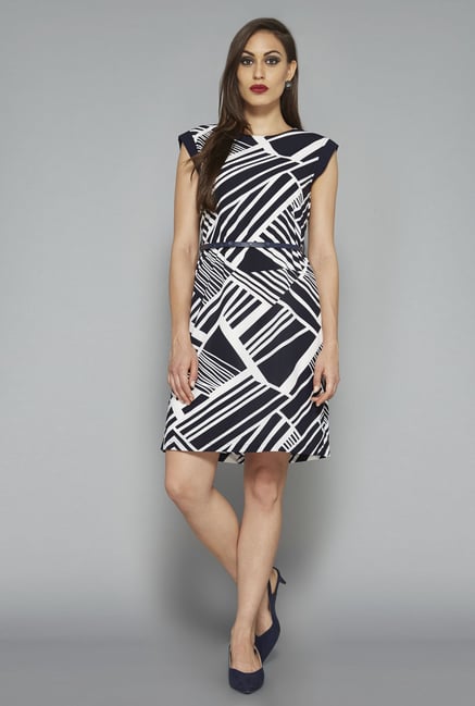 Wardrobe by Westside Black & White Printed Dress Wardrobe by Westside Black & White Printed Dress