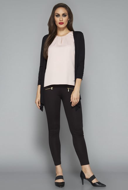 Wardrobe by Westside Black Solid Cardigan Wardrobe by Westside Black Solid Cardigan