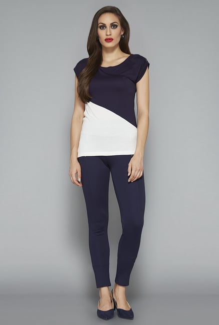 Wardrobe by Westside Navy & White Solid Top Wardrobe by Westside Navy & White Solid Top