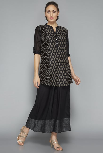 Zuba by Westside Black Printed Kurti Zuba by Westside Black Printed Kurti