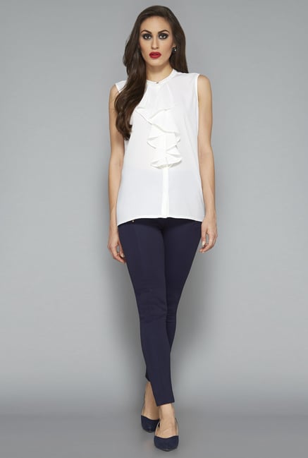 Wardrobe by Westside White Solid Blouse Wardrobe by Westside White Solid Blouse