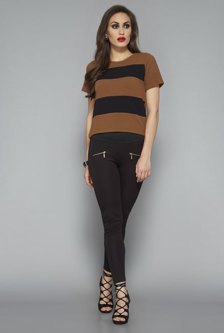 Wardrobe by Westside Brown Striped Top Wardrobe by Westside Brown Striped Top