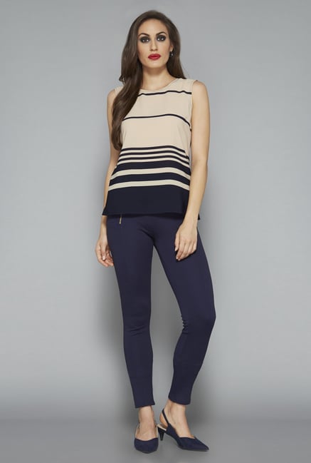 Wardrobe by Westside Beige Striped Top Wardrobe by Westside Beige Striped Top