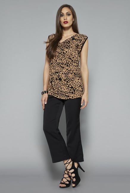 Wardrobe by Westside Beige Printed Top Wardrobe by Westside Beige Printed Top