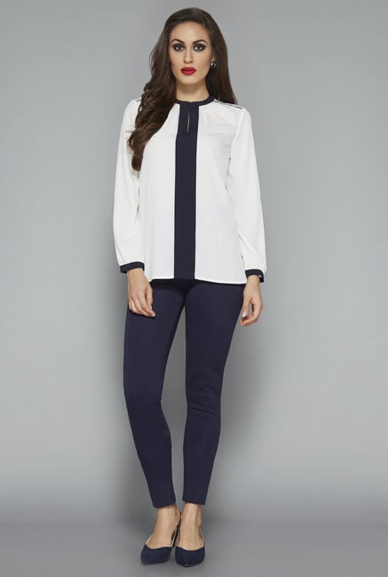 Wardrobe by Westside White Solid Blouse Wardrobe by Westside White Solid Blouse
