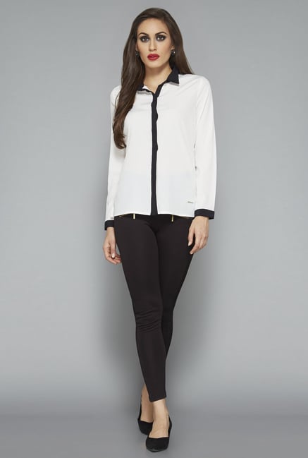 Wardrobe by Westside White Solid Blouse Wardrobe by Westside White Solid Blouse