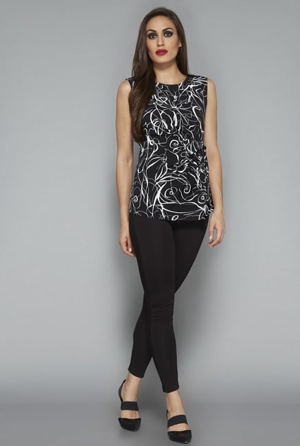 Wardrobe by Westside Black Printed Top Wardrobe by Westside Black Printed Top