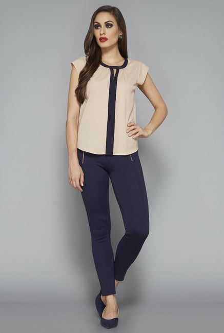 Wardrobe by Westside Beige Solid Blouse Wardrobe by Westside Beige Solid Blouse