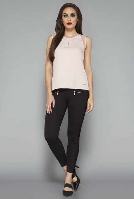 Wardrobe by Westside Pink Self Print Blouse Wardrobe by Westside Pink Self Print Blouse
