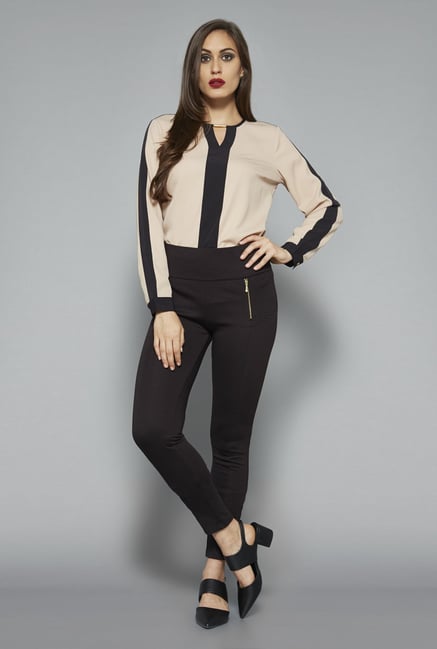 Wardrobe by Westside Beige Solid Blouse Wardrobe by Westside Beige Solid Blouse