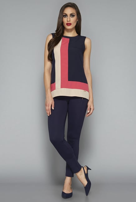 Wardrobe by Westside Navy Solid Blouse Wardrobe by Westside Navy Solid Blouse