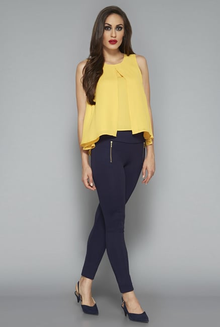 Wardrobe by Westside Yellow Solid Blouse Wardrobe by Westside Yellow Solid Blouse