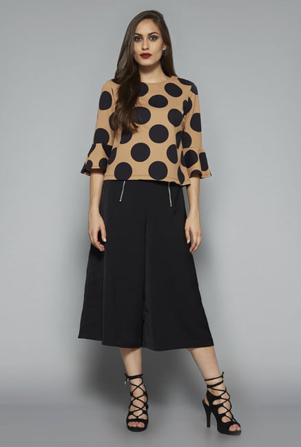 Wardrobe by Westside Beige Polka Dot Blouse Wardrobe by Westside Beige Polka Dot Blouse
