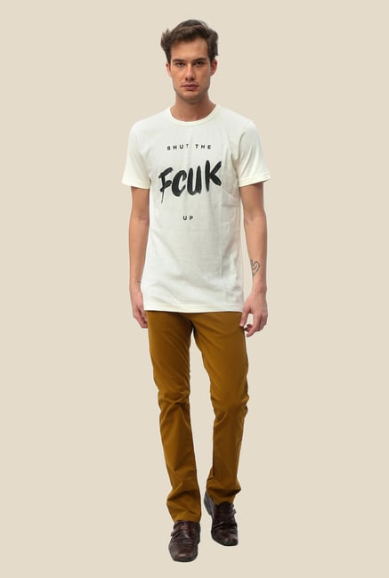 FCUK White Printed T Shirt FCUK White Printed T Shirt