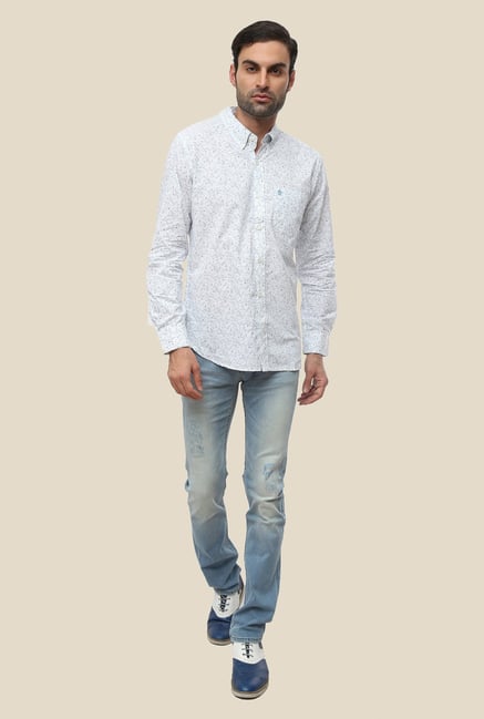 FCUK White Full Sleeve Printed Shirt FCUK White Full Sleeve Printed Shirt