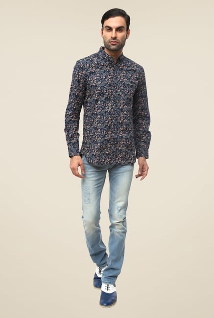 FCUK Navy Floral Print Shirt FCUK Navy Floral Print Shirt