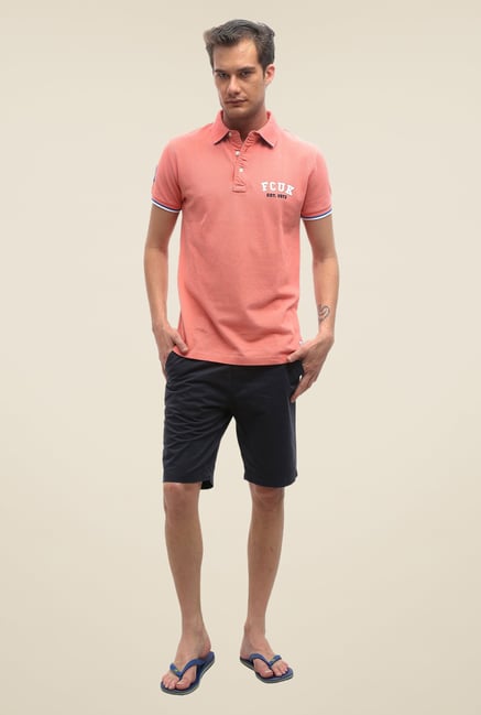 FCUK Pink Solid T Shirt FCUK Pink Solid T Shirt