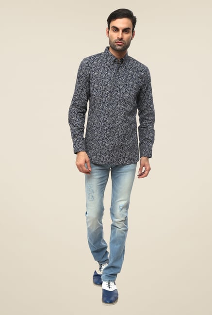 FCUK Blue Floral Print Shirt FCUK Blue Floral Print Shirt