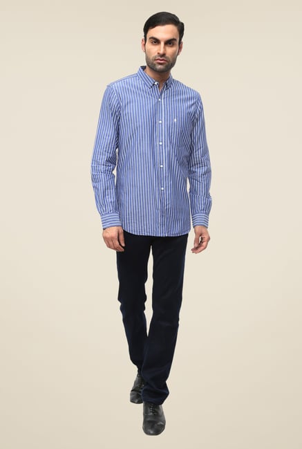 FCUK Blue Full Sleeve Striped Shirt FCUK Blue Full Sleeve Striped Shirt