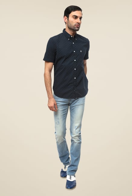 FCUK Navy Printed Shirt FCUK Navy Printed Shirt