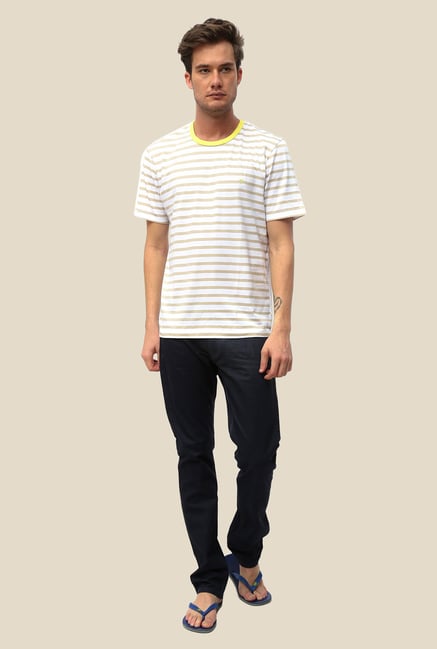 FCUK Yellow Striped T Shirt FCUK Yellow Striped T Shirt