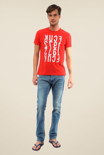FCUK Red Printed T Shirt FCUK Red Printed T Shirt