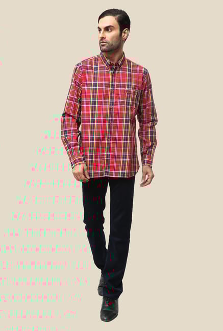 FCUK Red Cotton Checks Shirt FCUK Red Cotton Checks Shirt