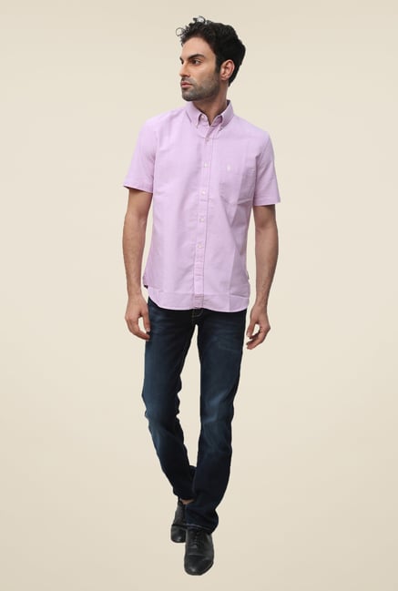 FCUK Pink Half Sleeve Solid Shirt FCUK Pink Half Sleeve Solid Shirt